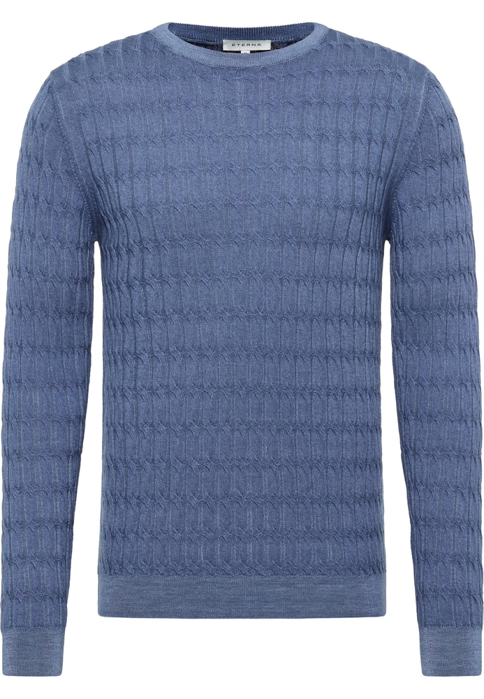 Strick Pullover in blau strukturiert