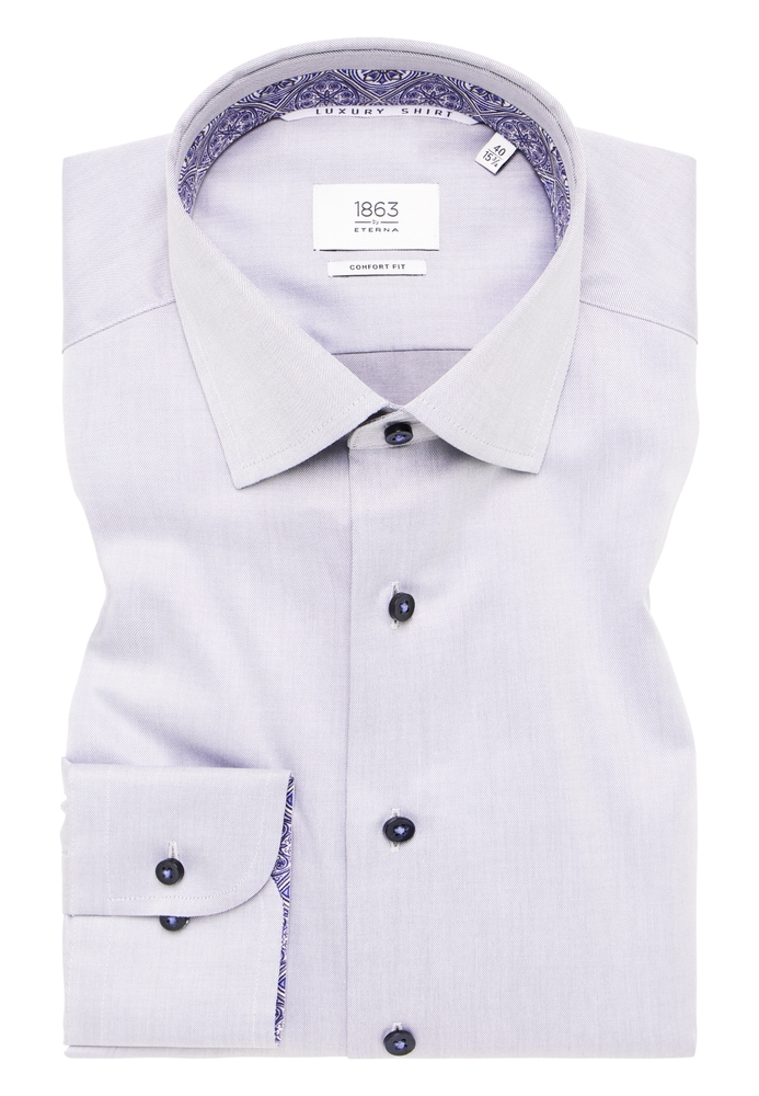 COMFORT FIT Luxury Shirt in graphit unifarben