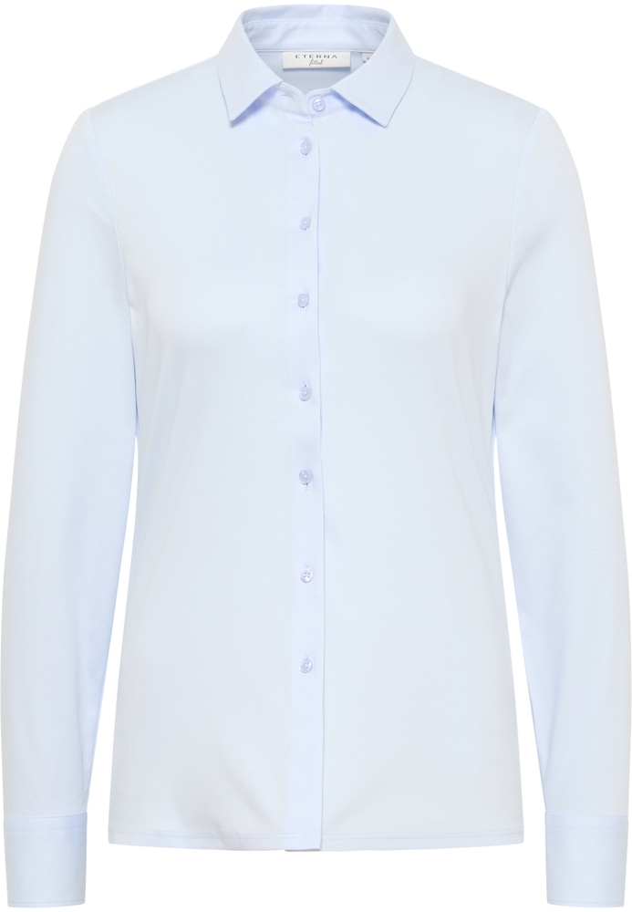 Jersey Shirt Bluse in hellblau unifarben