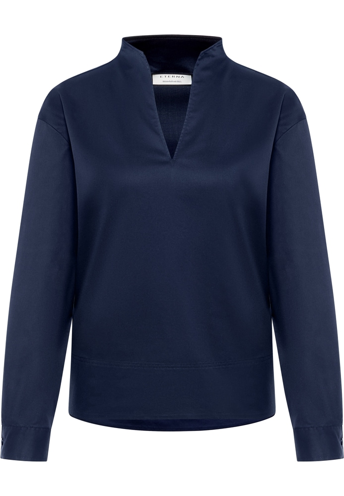 Soft Luxury Shirt Bluse in midnight unifarben