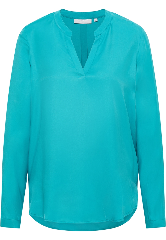 Viscose Shirt Bluse in smaragd unifarben