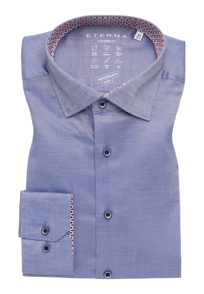 MODERN FIT Performance Shirt in denim strukturiert