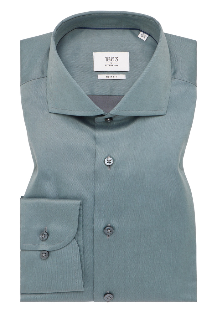 SLIM FIT Luxury Shirt in pistazie unifarben