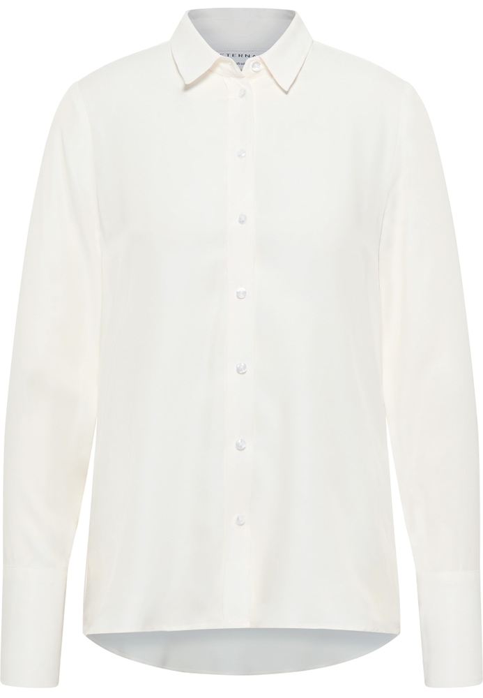 Viscose Shirt Bluse in off-white unifarben