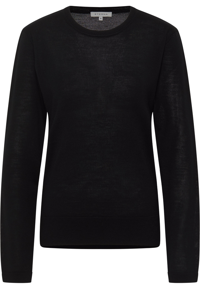 Strick Pullover in schwarz unifarben