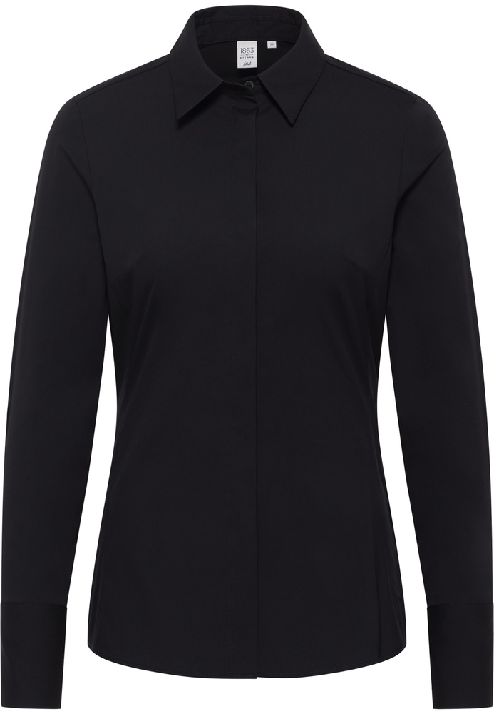 Signature Shirt Bluse in schwarz unifarben