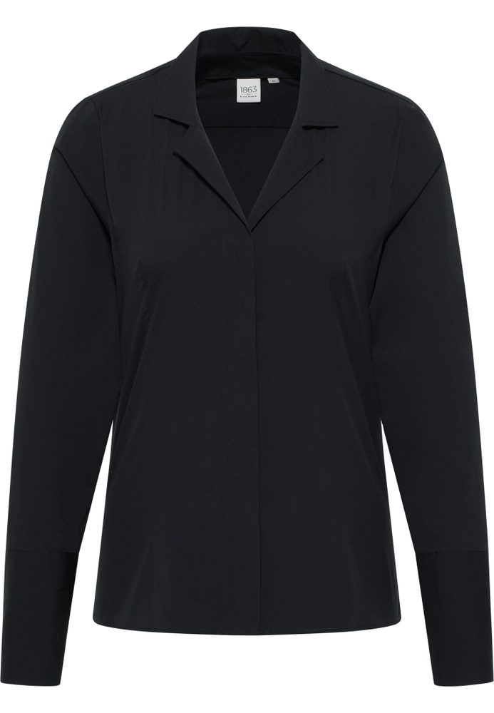 Signature Shirt Bluse in schwarz unifarben