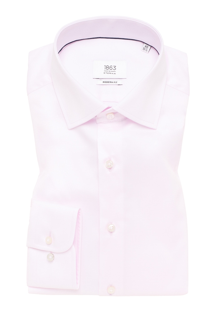 MODERN FIT Luxury Shirt in rosa unifarben