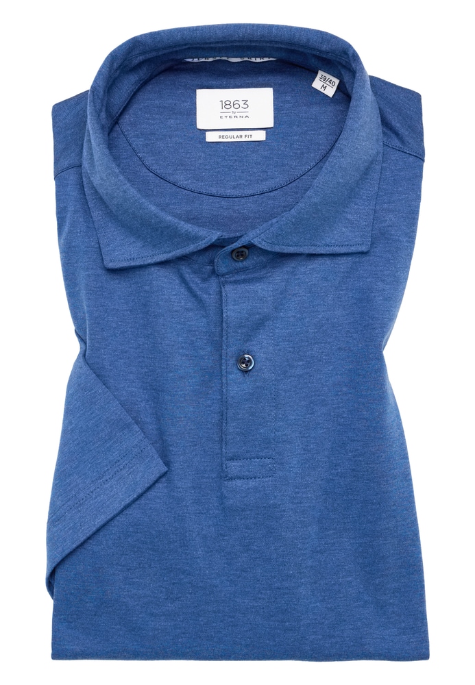 REGULAR FIT Jersey Shirt in blau unifarben