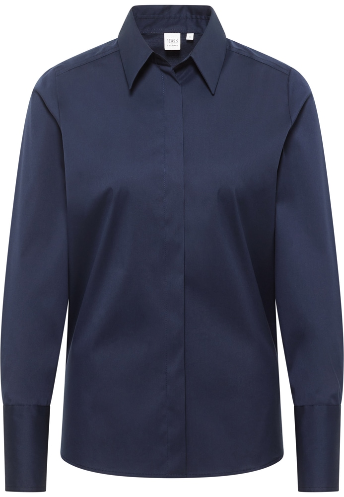 Signature Shirt Bluse in navy unifarben