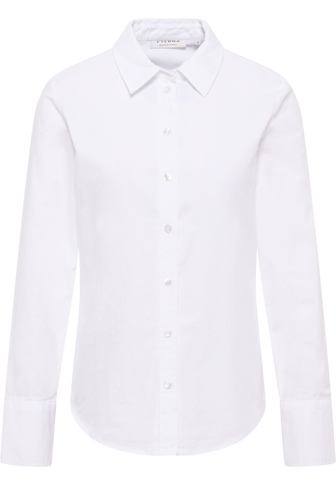 Oxford Shirt Bluse in weiß unifarben