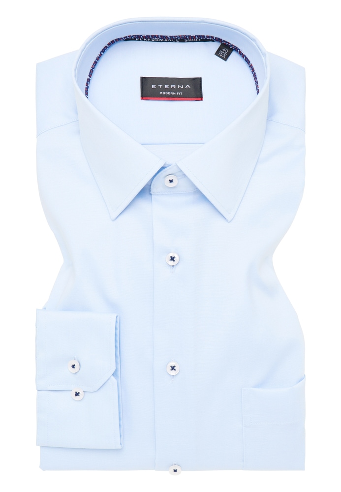 MODERN FIT Performance Shirt in hellblau unifarben