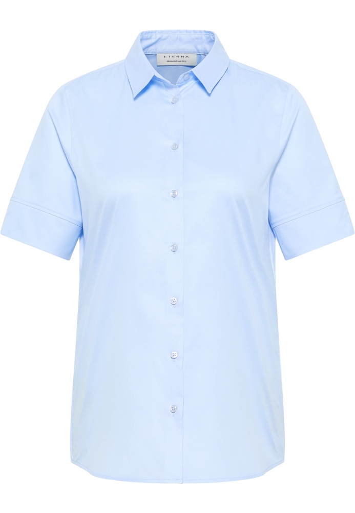 Cover Shirt Bluse in hellblau unifarben