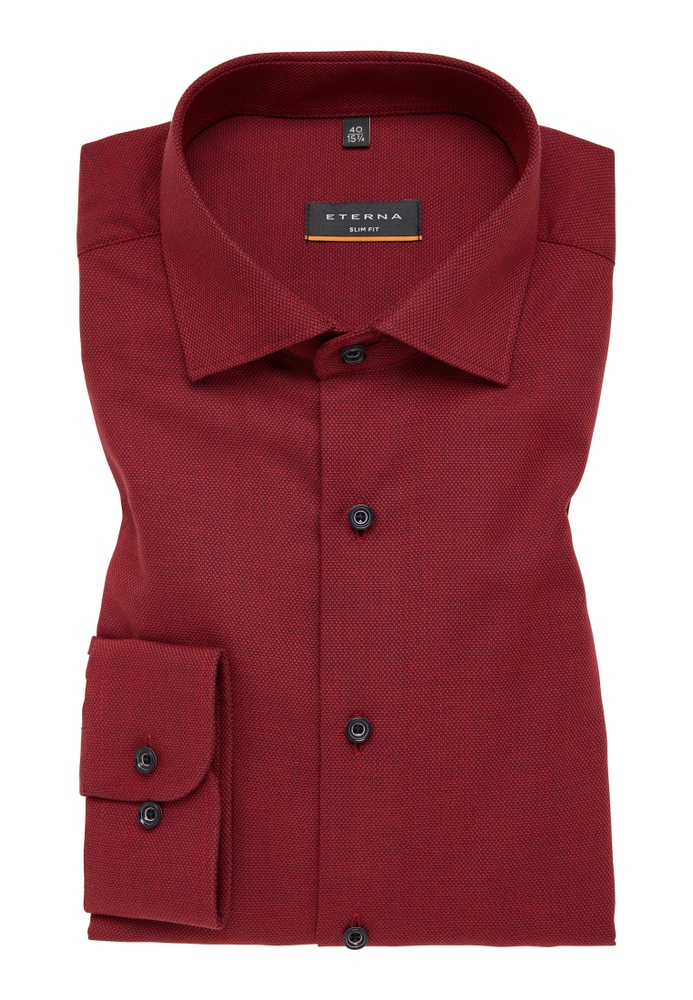 SLIM FIT Hemd in rusty red strukturiert