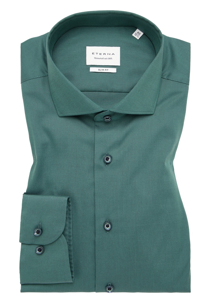 SLIM FIT Hemd in jade unifarben