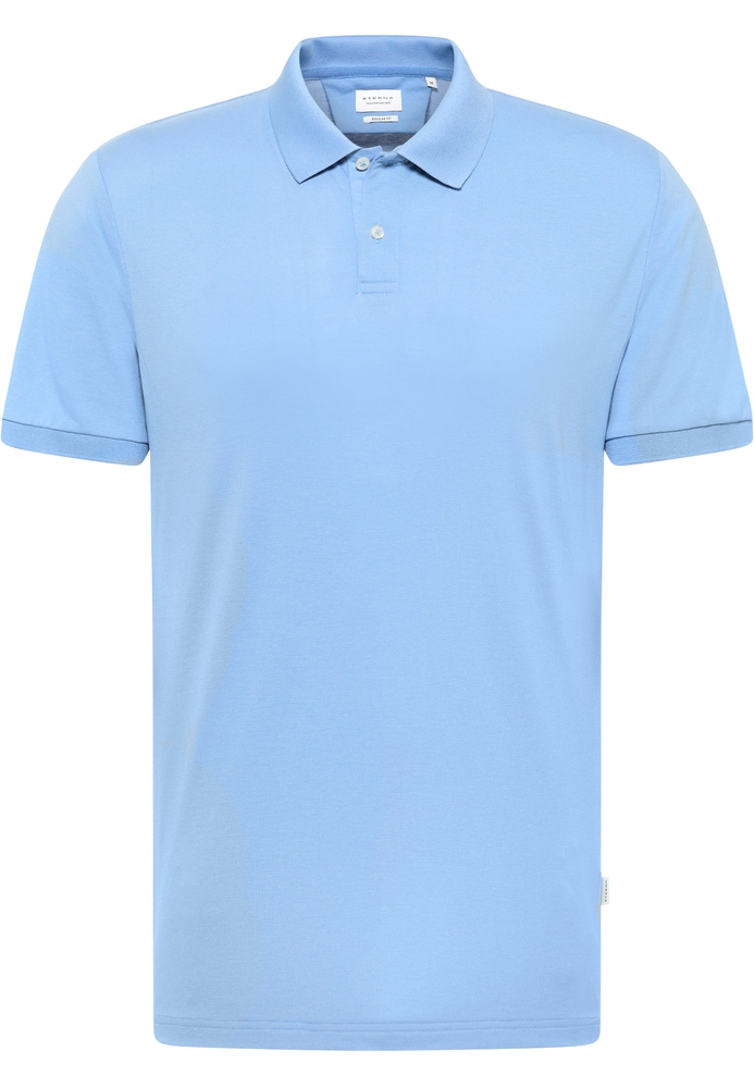 MODERN FIT Poloshirt in himmelblau unifarben