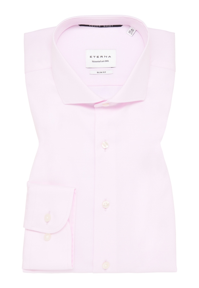 SLIM FIT Cover Shirt in rosa unifarben