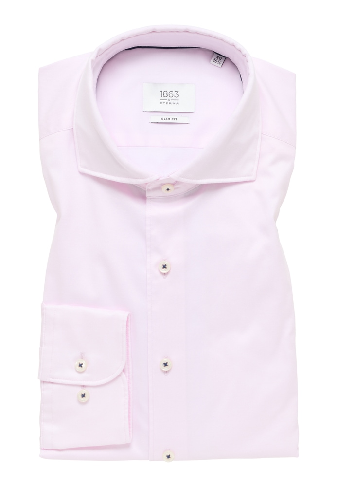 SLIM FIT Soft Luxury Shirt in soft pink unifarben