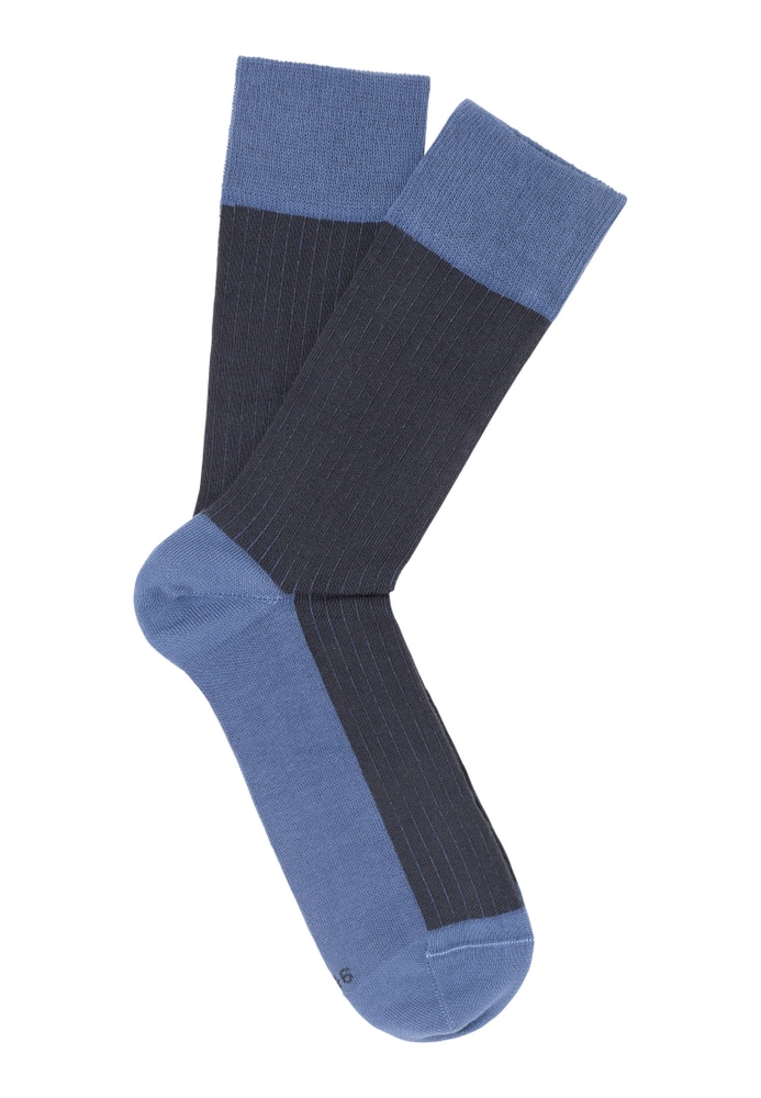 Socken in blaugrau gestreift