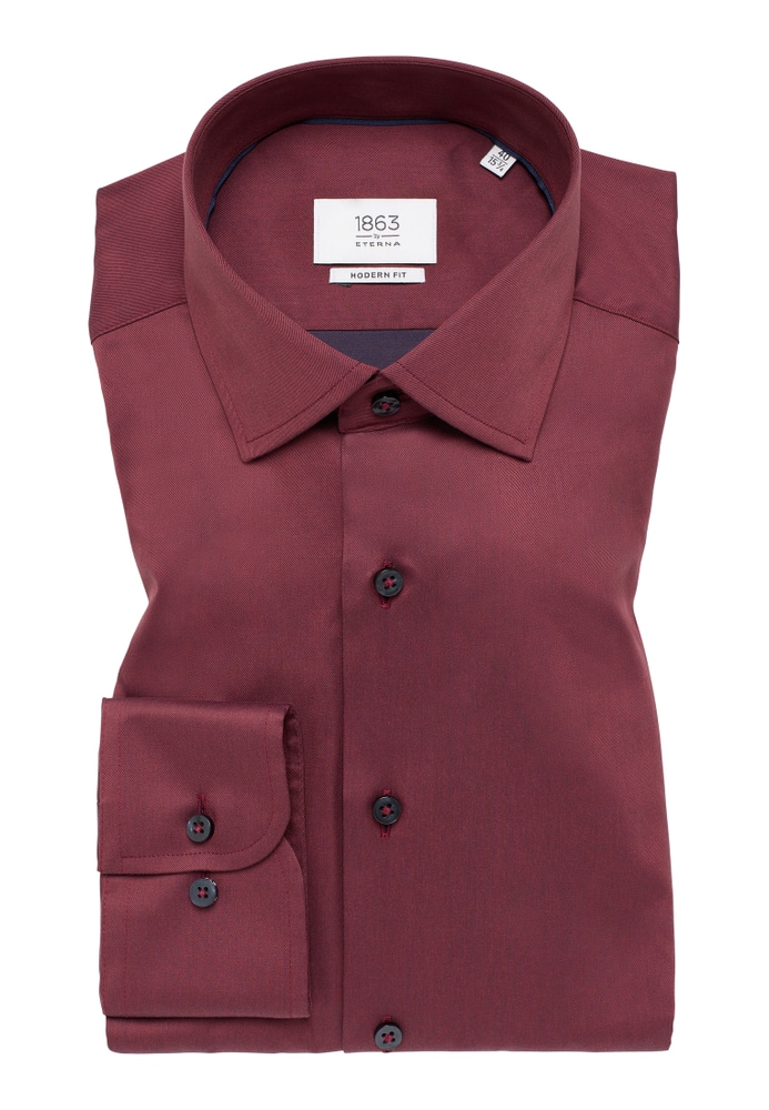 MODERN FIT Luxury Shirt in purpur unifarben