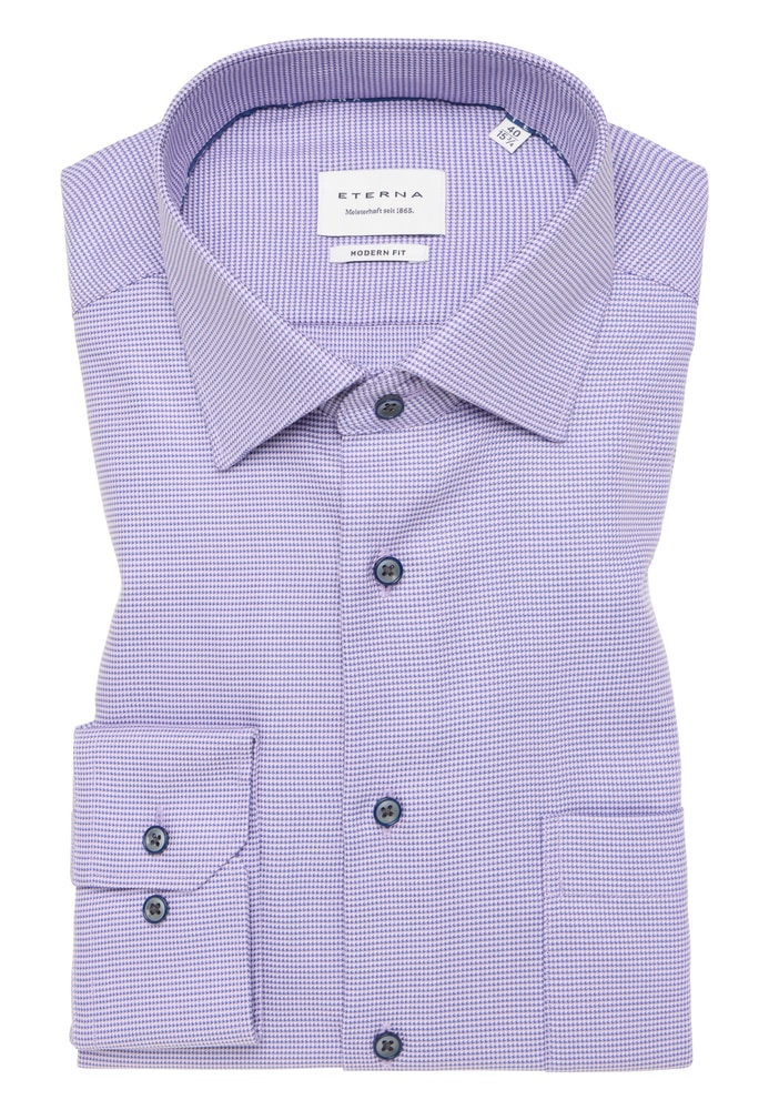 MODERN FIT Hemd in lavender strukturiert