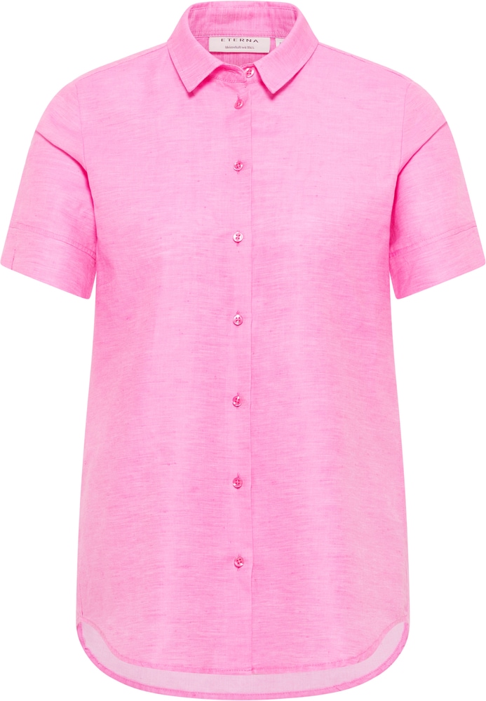 Linen Shirt Bluse in pink unifarben