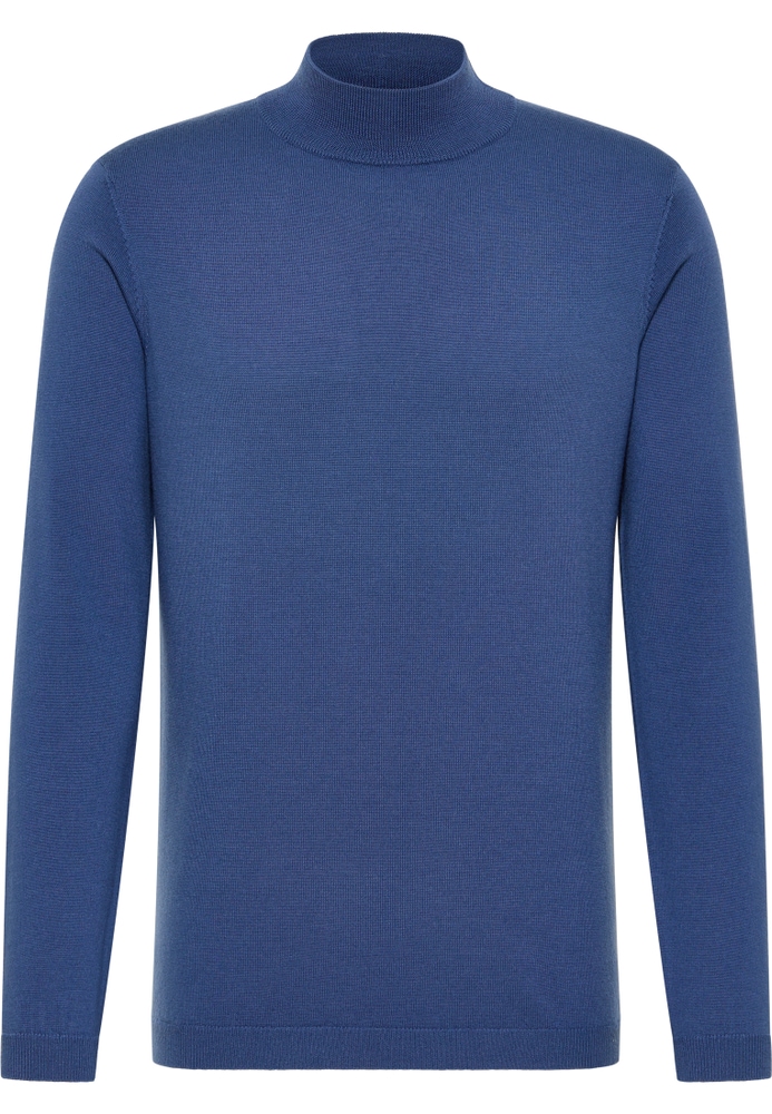 Strick Pullover in blau unifarben