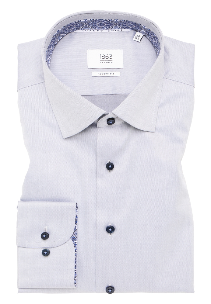 MODERN FIT Luxury Shirt in graphit unifarben