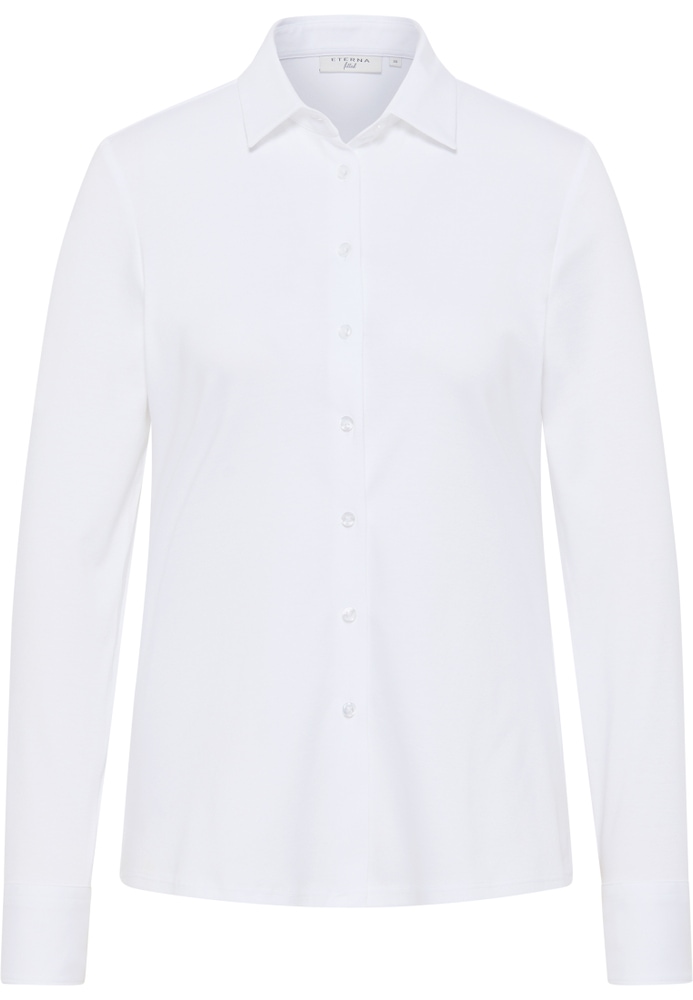 Jersey Shirt Bluse in weiß unifarben