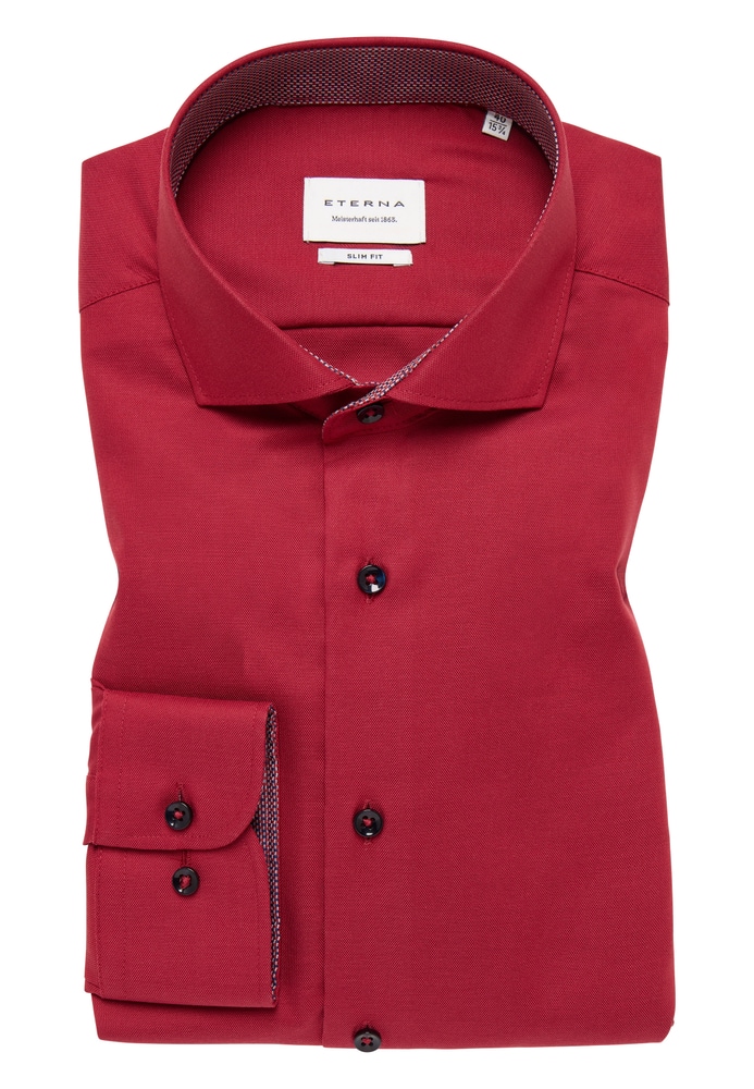 SLIM FIT Hemd in rot unifarben