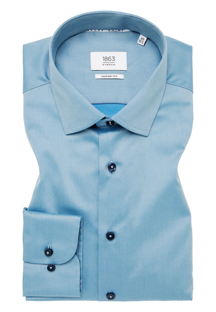 COMFORT FIT Luxury Shirt in leave unifarben