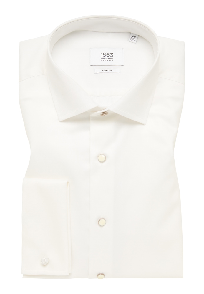 SLIM FIT Luxury Shirt in champagner unifarben