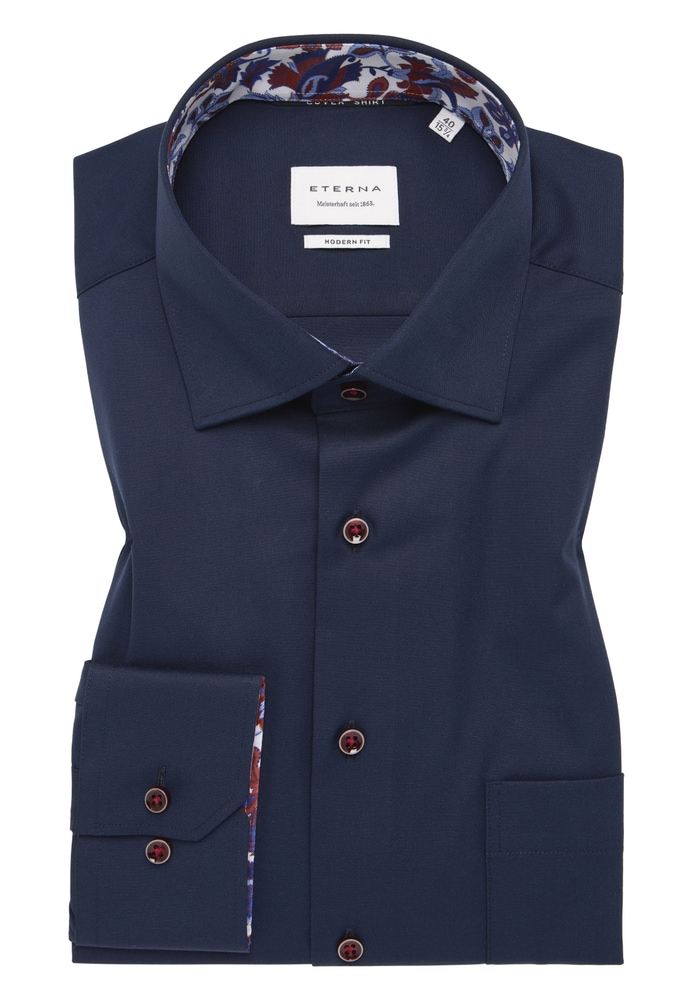 MODERN FIT Cover Shirt in navy unifarben