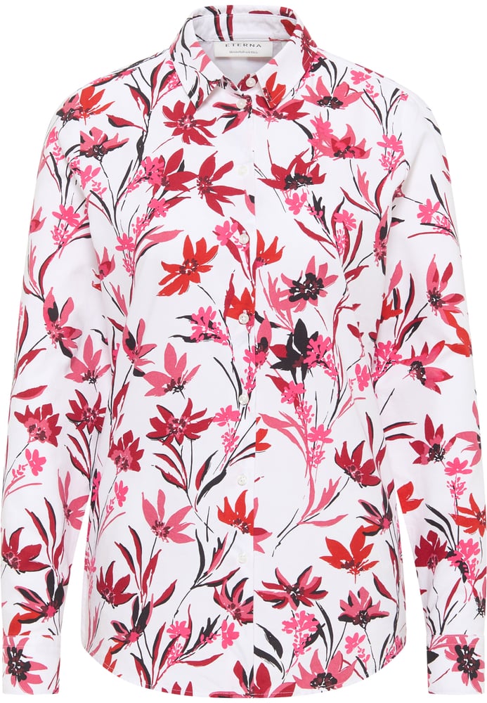 Oxford Shirt Bluse in weinrot bedruckt