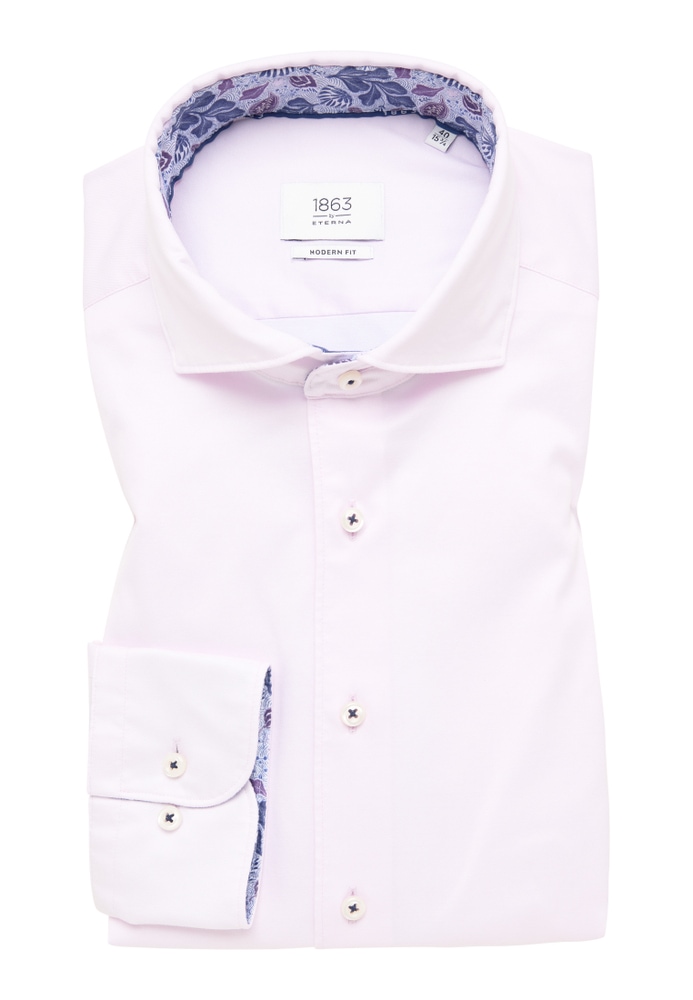 MODERN FIT Soft Luxury Shirt in rosa unifarben