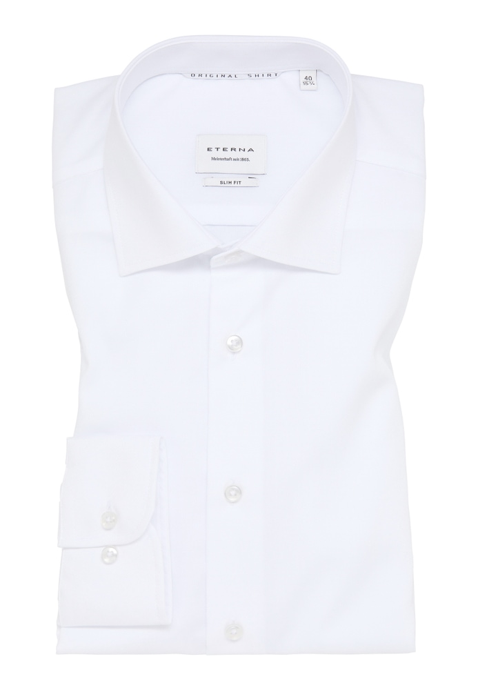 SLIM FIT Original Shirt in weiß unifarben