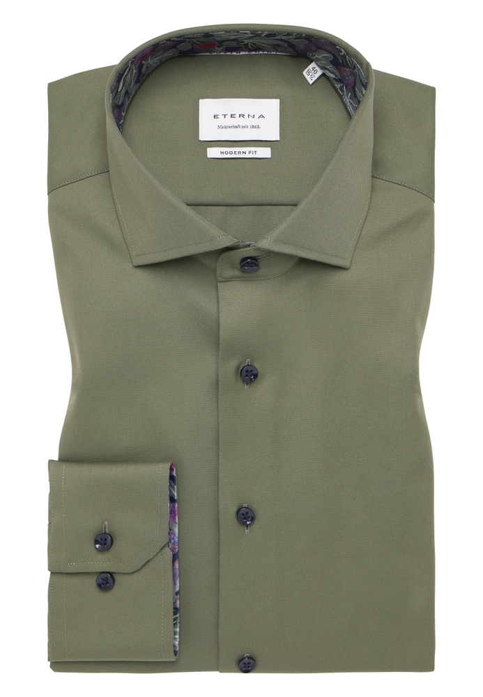 MODERN FIT Cover Shirt in leave unifarben