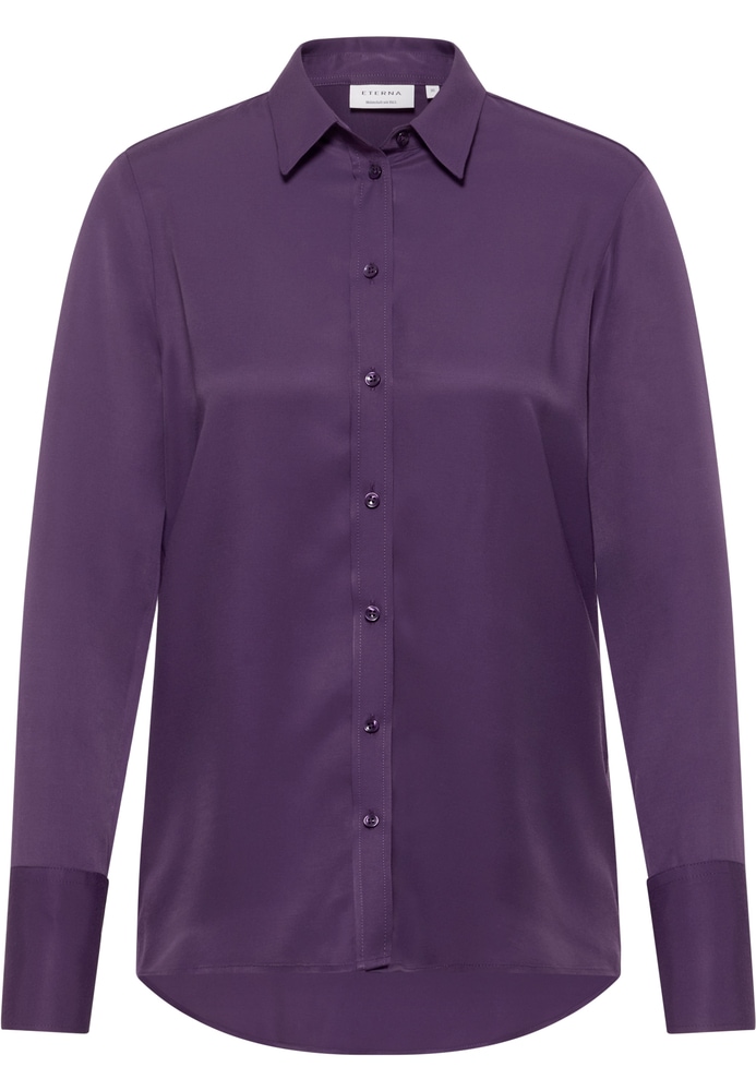 Viscose Shirt Bluse in plum unifarben