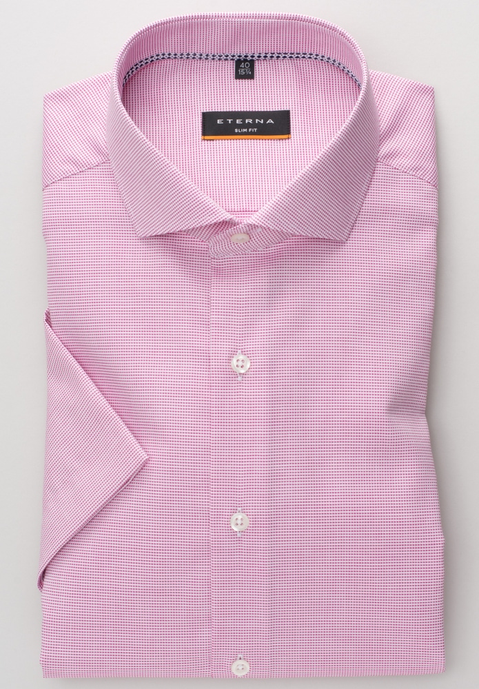 SLIM FIT Hemd in pink strukturiert