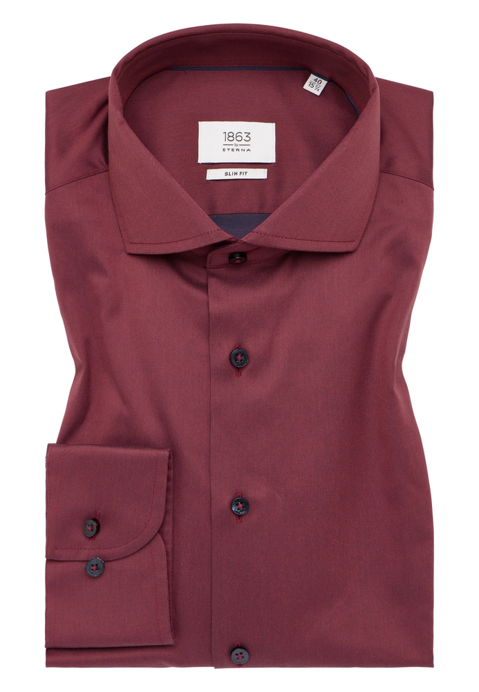 SLIM FIT Luxury Shirt in purpur unifarben