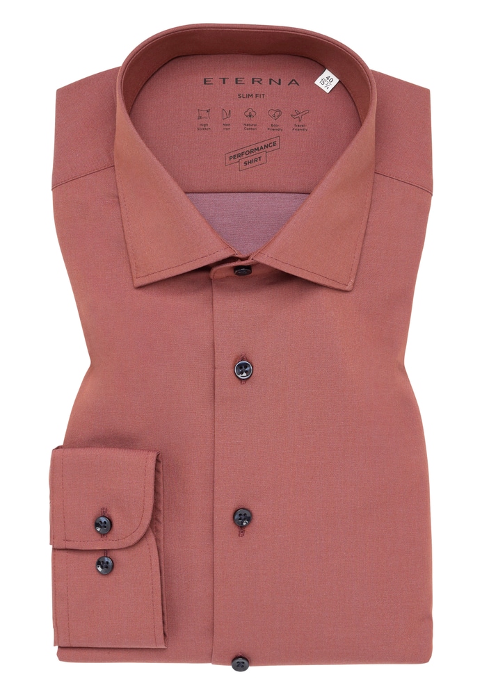 SLIM FIT Performance Shirt in raspberry unifarben