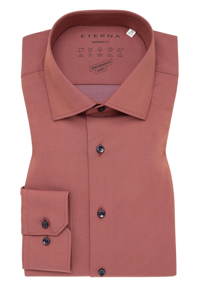 MODERN FIT Performance Shirt in raspberry unifarben