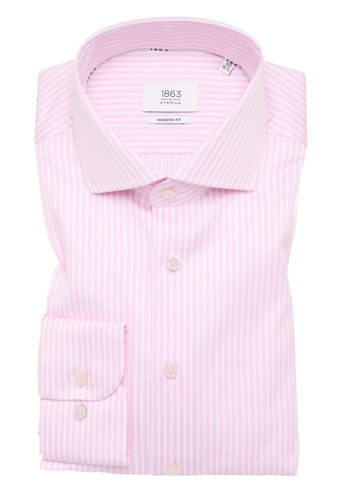 MODERN FIT Hemd in rosa gestreift