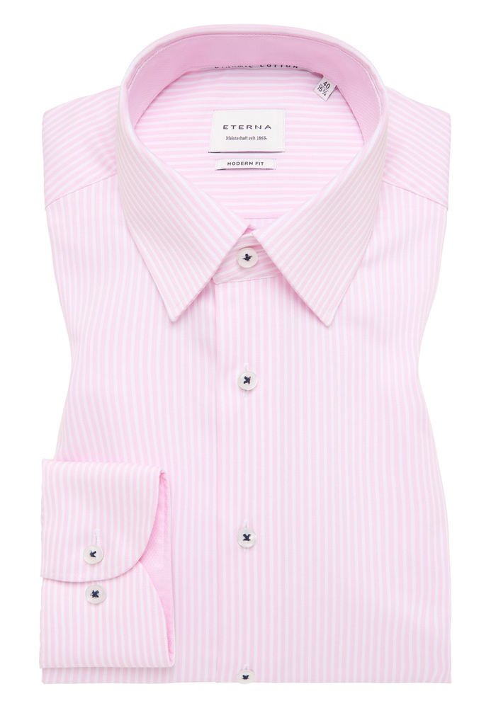 MODERN FIT Hemd in rosa gestreift