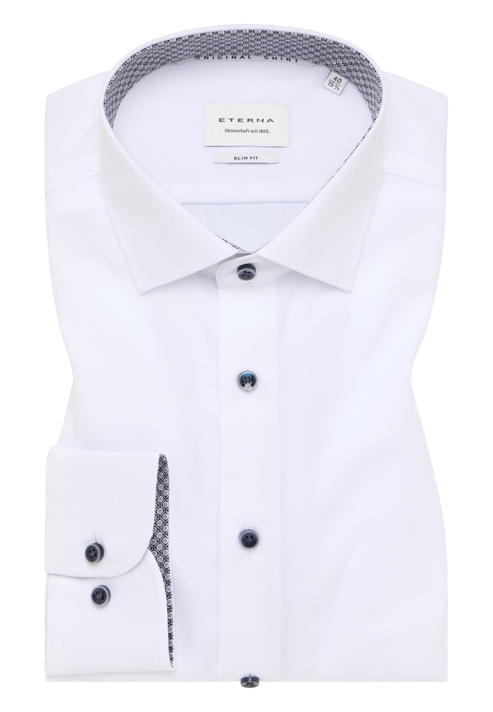 SLIM FIT Original Shirt in weiß unifarben