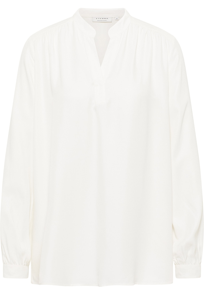 Viscose Shirt Bluse in off-white unifarben