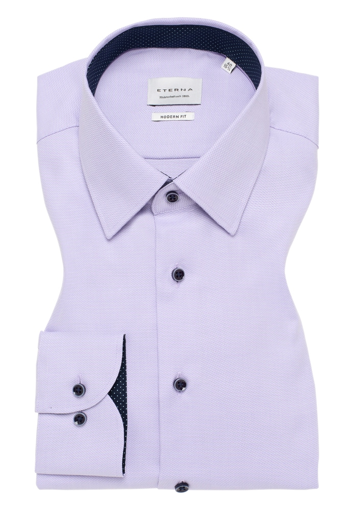 MODERN FIT Hemd in lavender strukturiert