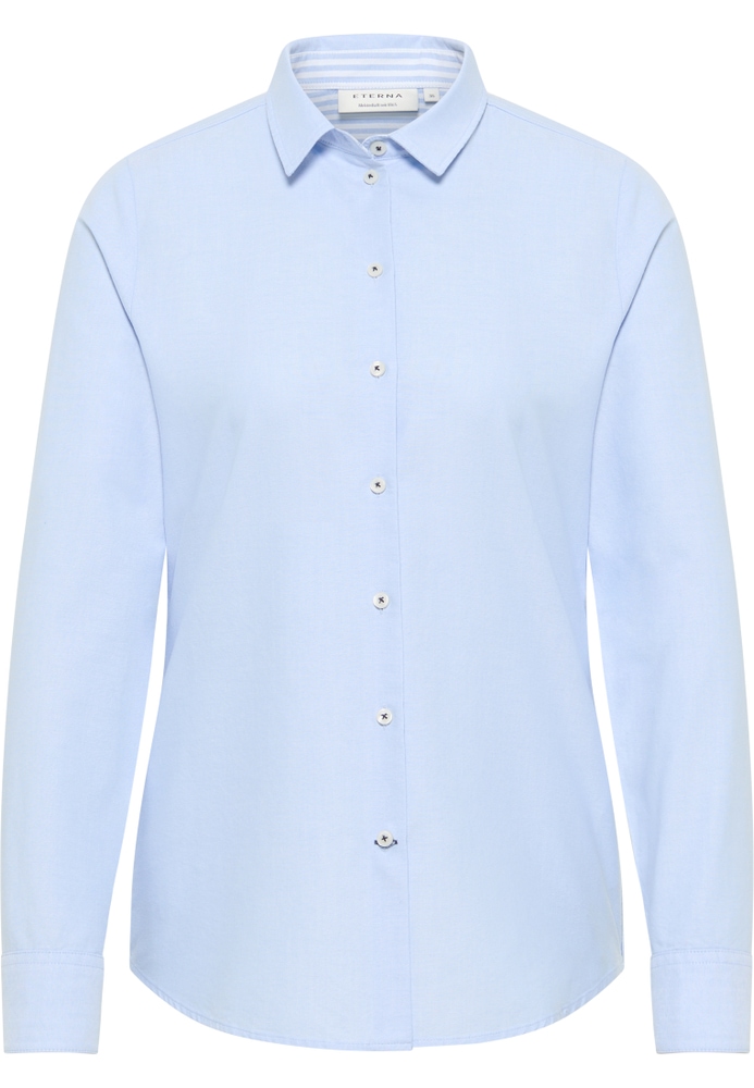 Oxford Shirt Bluse in hellblau unifarben