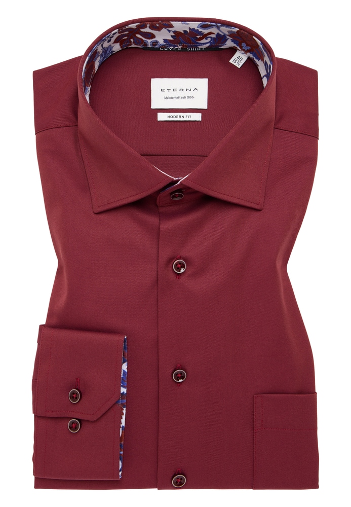 MODERN FIT Cover Shirt in bordeaux unifarben