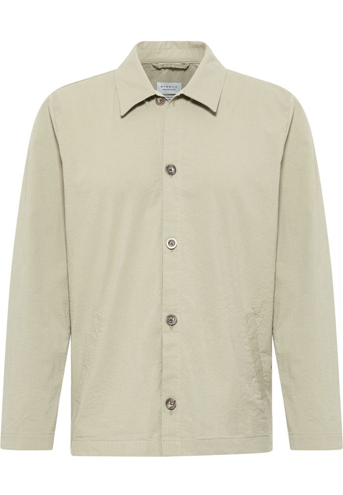 MODERN FIT Overshirt in grün unifarben